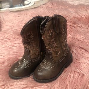 Size 5 toddler girls cowboy boots brown